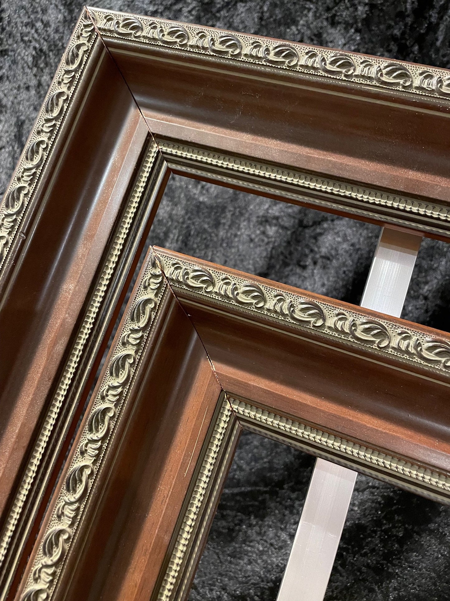 Wide Brown Edging -Picture Frames Made from Vintage Wood Moulding - Variety of Sizes