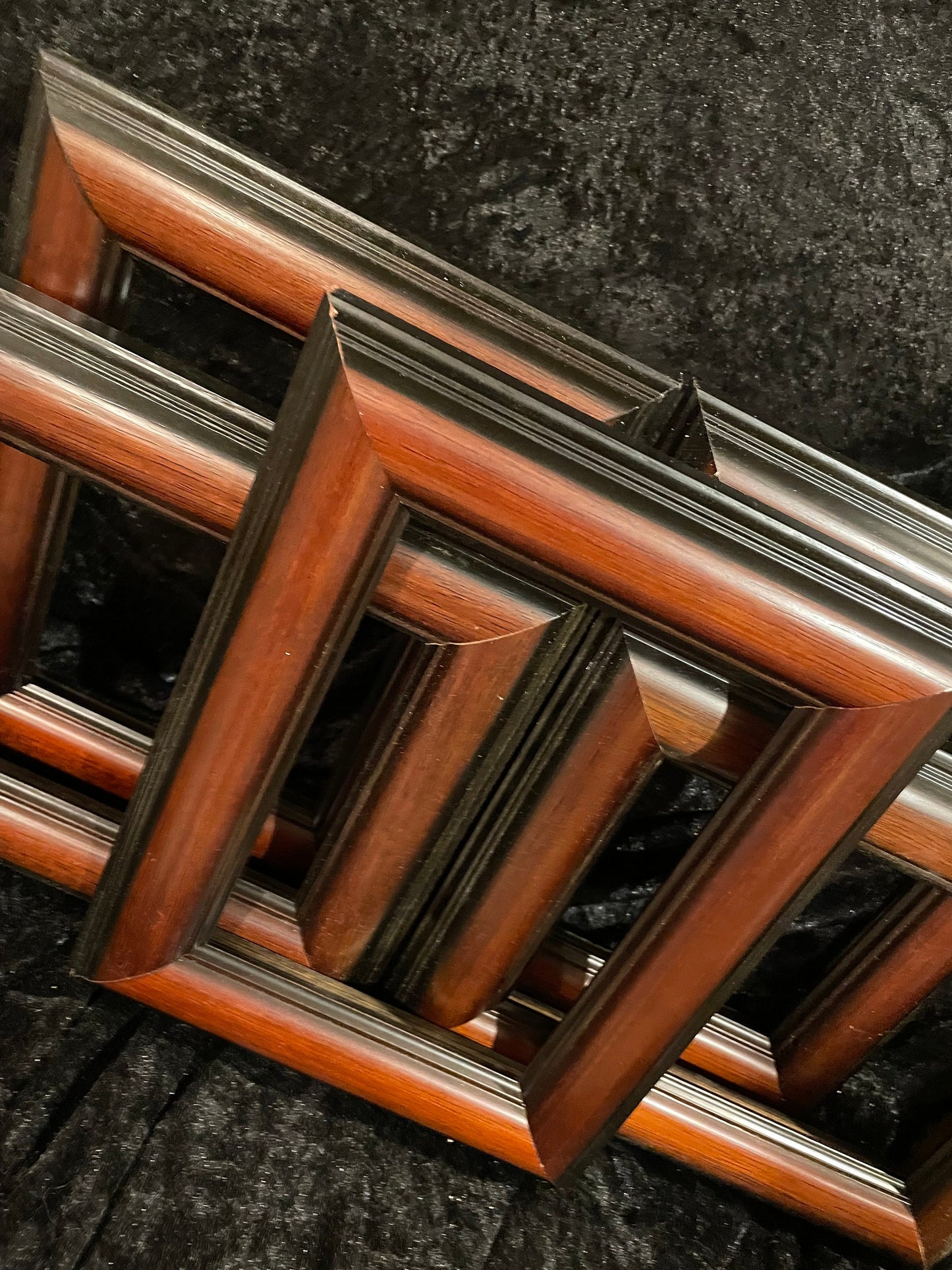 Artist Pack of 10 - Wood Picture Frames Made from Vintage Moulding. Brown and Black - Choose Your Size