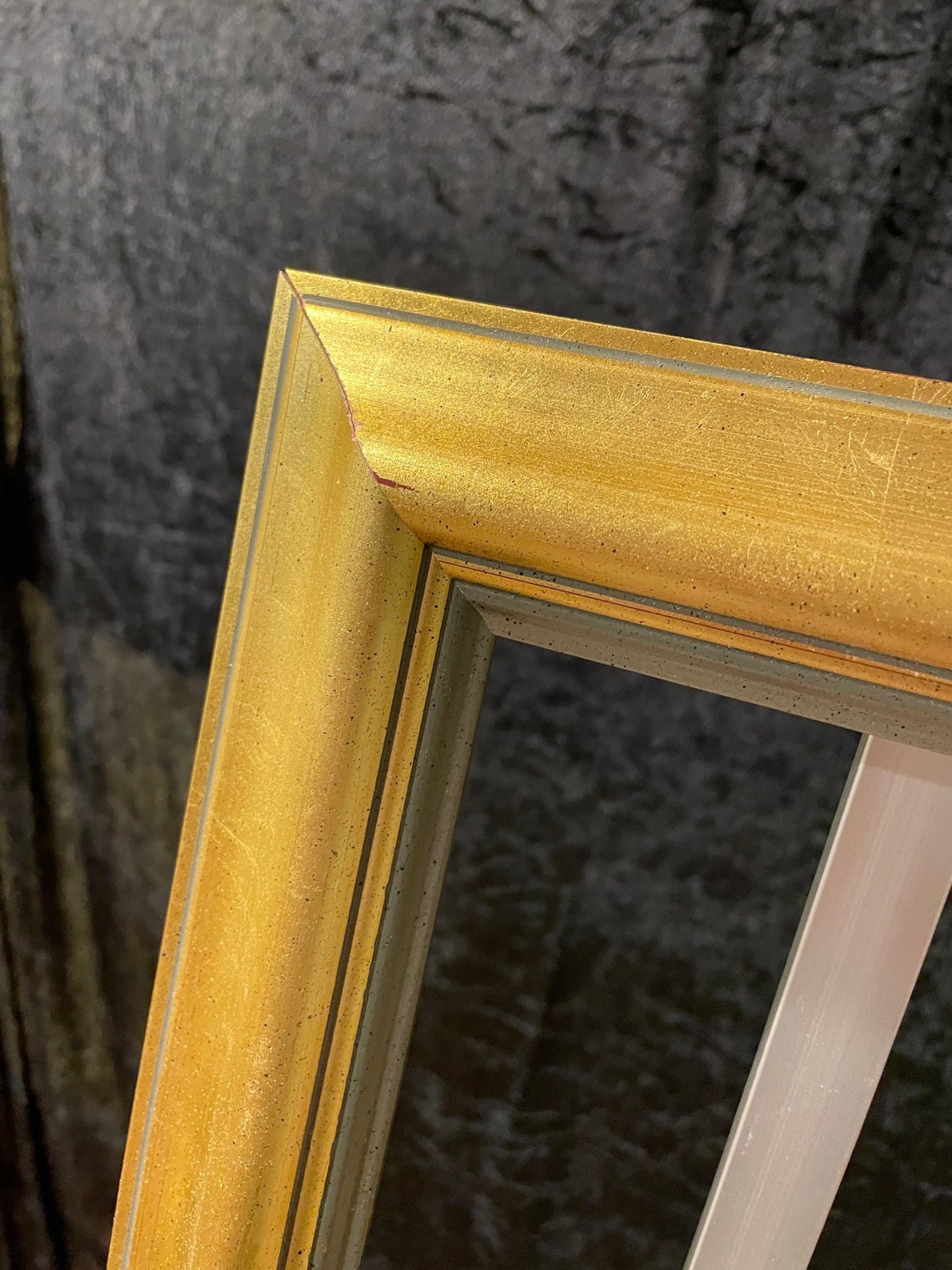 Classic Gold and Gray Vintage Wooden Picture Frames - Variety of Sizes
