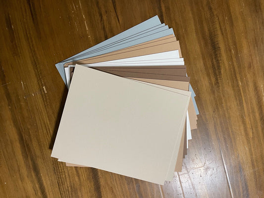 Lot of 20 Uncut Photo Mat Board - Assortment of Colors - Custom Sizes Available