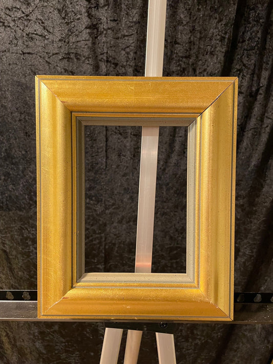 Classic Gold and Gray Vintage Wooden Picture Frames - Variety of Sizes
