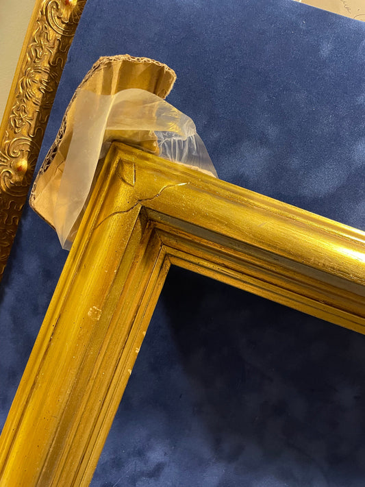 Gold and Gold 24 x 30  -Vintage Wood Picture Frame - Scuffs